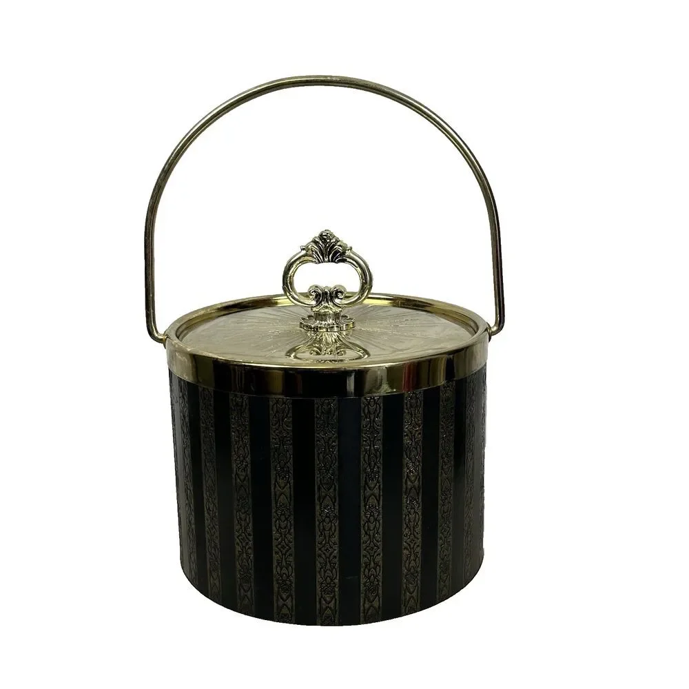 Vintage‎ Gambles Ice Bucket Gold Tone Hollywood Regency 70s Barware
